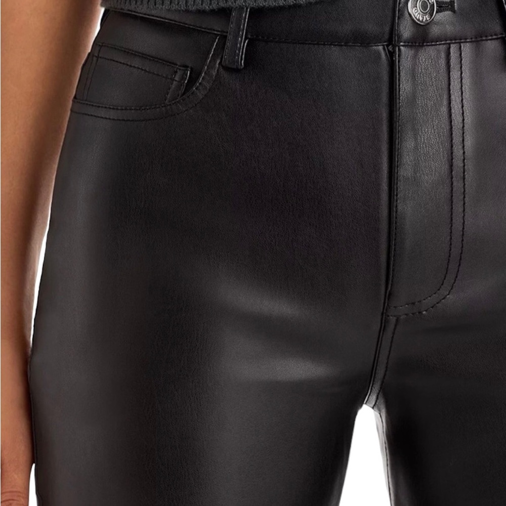 Staud Chisel Faux Leather Straight Leg 5 Pocket Pants NWT, Size 2 (XS) - Picture 4 of 6